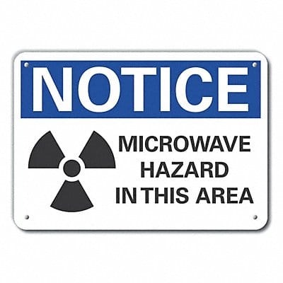 Microwave Notice Sign 7x10in Plastic