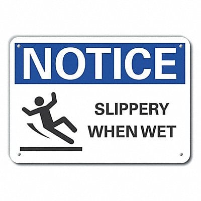 Slippery Floor Notice Sign 7x10in Plstc