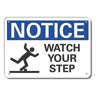 Steps Notice Sign 10inx14in Plastic