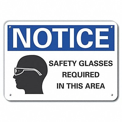 Plastic Eye Notice Sign 7inx10in Plastc