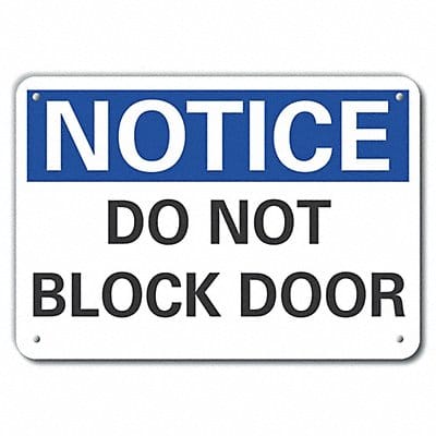 Plstc Door Instructn Notice Sign 10x14in