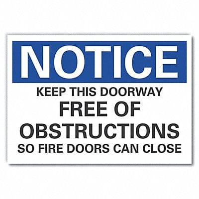 Door Instruction Notice Label 3 1/2x5in