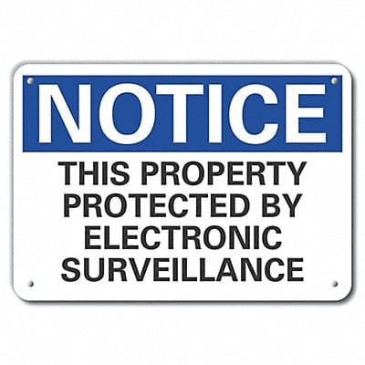 Alumin Surveillance Notice Sign 10x14in