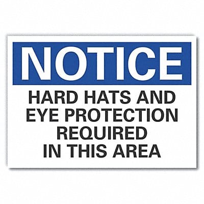 Hard Hat Notice Lbl 10inx14in Polyester