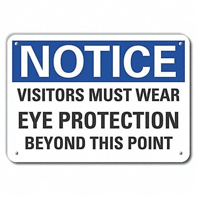 Rflct Visitors Notice Sign 10x14in Alum