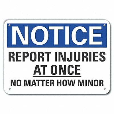 Rflct Accdnt Reporting Note Sign 10x14in