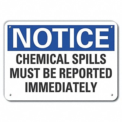 Alum Chemicals Notice Sign 7x10in Alum