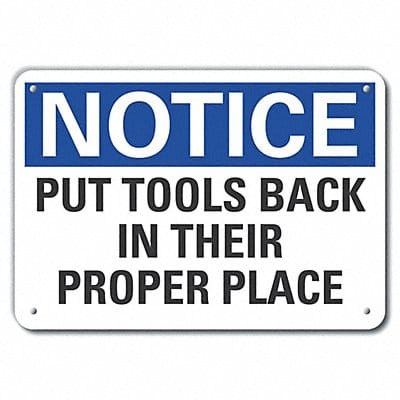 Aluminum Cleaning Notice Sign 10x14in