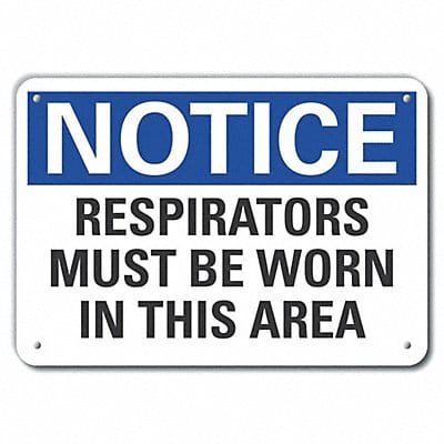 Rflct Respirator Rqrd Note Sign 7x10in