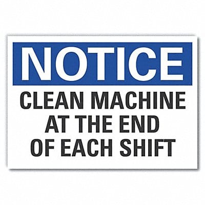 Cleaning Notice Labl 7inx10in Polyester