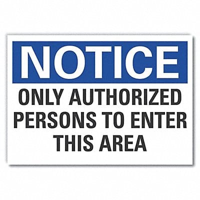 Auth Person Notice Label 5 in x 7 in