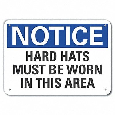 Rflct Hard Hat Notice Sign 7x10in Alum