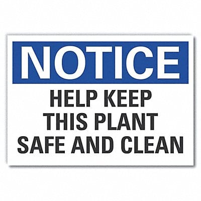 Cleaning Notice Label 7x10in Polyester