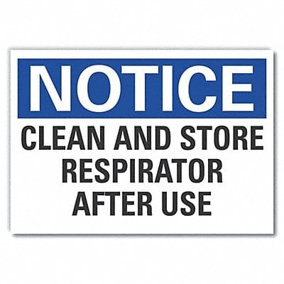 Respirator Required Notice Lbl 3.5x5in