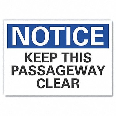 Keep Clear Notice Lbl 3 1/2x5in Polyest