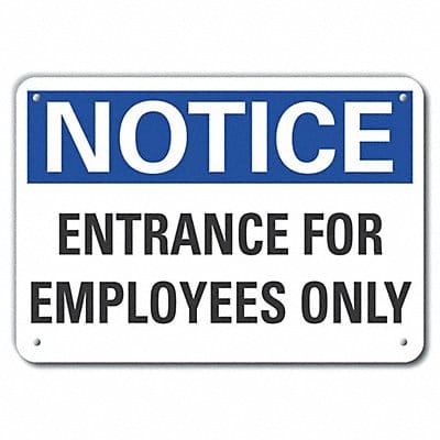 Alum Employee Visitor Note Sign 10x14in