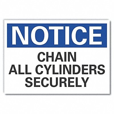 Cylinder Handling Notice Lbl 7x10in