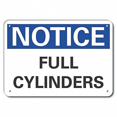 Rflctv Cyl Handling Notice Sign 10x14in