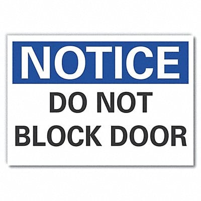 Door Instruction Notice Label 3 1/2x5in