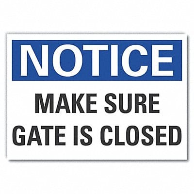 Gate Operation Notice Rflctv Lbl 7x10in