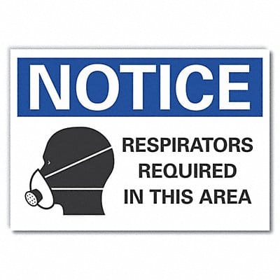 Respirator Required Notice Lbl 10x14in