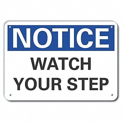 Alum Steps Notice Sign 7x10in Alum