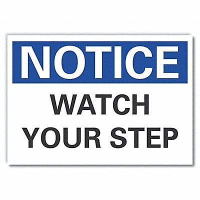 Steps Notice Rflct Label 7 in x 10 in