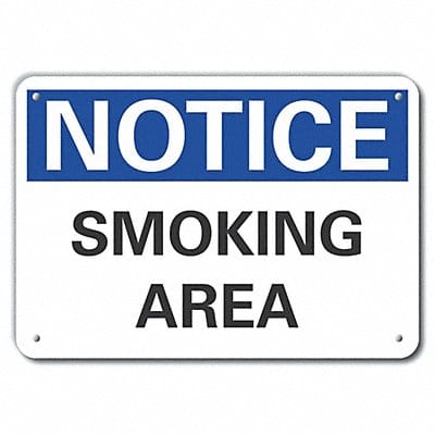 Rflct Smoking Area Notice Sign 10x14in