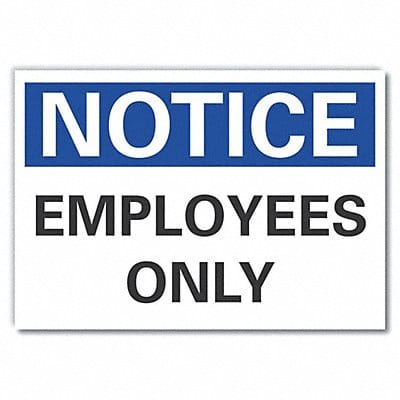 Employee Visitor Note Lbl 7x10in Polyest