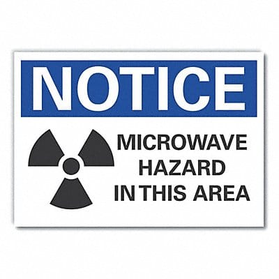 Microwave Notice Lbl 7inx10in Polyester