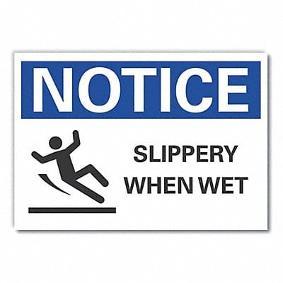 Slippery Floor Notice Rflctv Label 5x7in