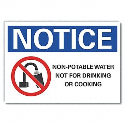 Potable Water Notice Rflctv Label 7x10in