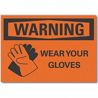 Hand Warning Rflct Label 7 in x 10 in