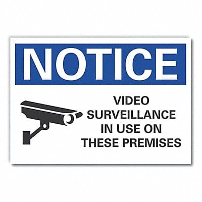 Surveillance Notice Rflctv Label 10x14in