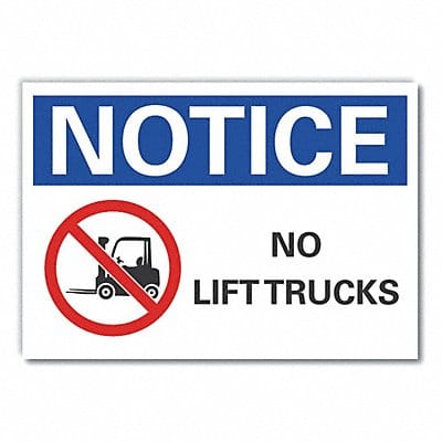 Lift Truck Traffic Notice Lbl 7x10in