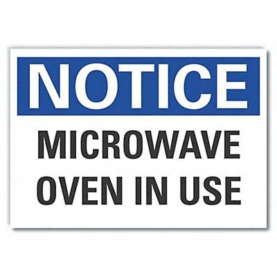 Microwave Notice Label 3.5x5in Polyester