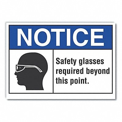 Eye Notice Label 3 1/2inx5in Polyester