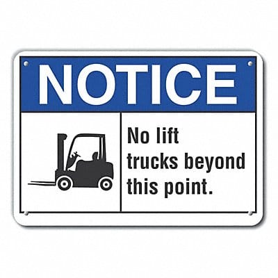 Rflct Lift Truck Trfc Note Sign 10x14in