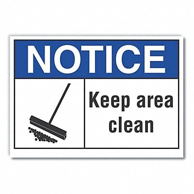 Cleaning Notice Label 10x14in Polyester