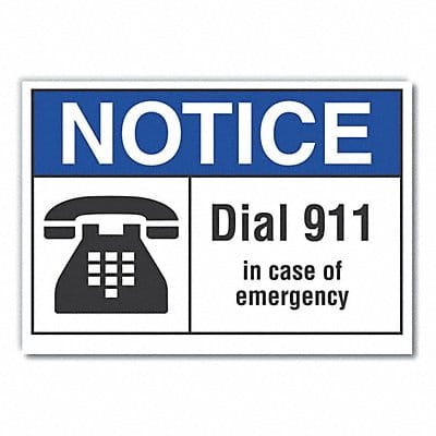 Emergency Notice Rflctv Label 7x10in