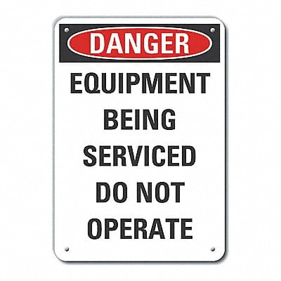 Alum Mach Operation Danger Sign 14x10in