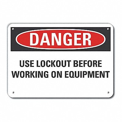 Rflct Lockout Tagout Danger Sign 7x10in