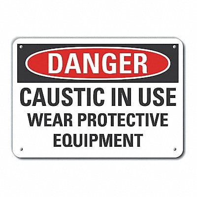 Rflct Caustic Danger Sign 7x10in Alum