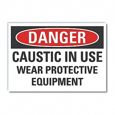 Caustic Danger Rflct Label 5 in x 7 in