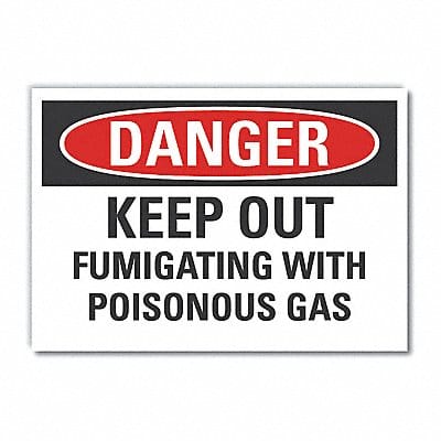 Poison Gas Danger Rflct Label 3.5inx5in