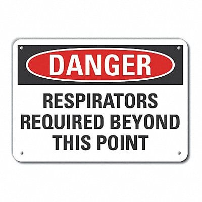 Respirator Required Danger Sign 10x14in