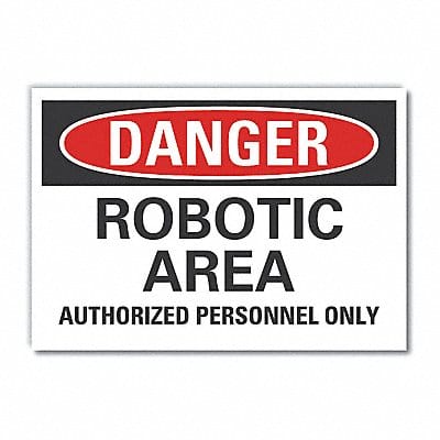 Robot Area Danger Lbl 7x10in Polyester