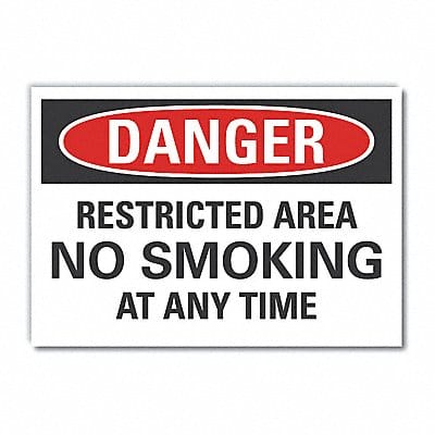 No Smoking Danger Rflct Label 7inx10in