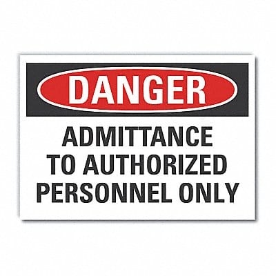 Auth Person Danger Label 3.5in x 5in