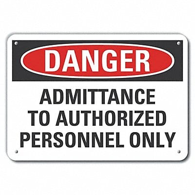 Rflctv Auth Person Danger Sign 10x14in